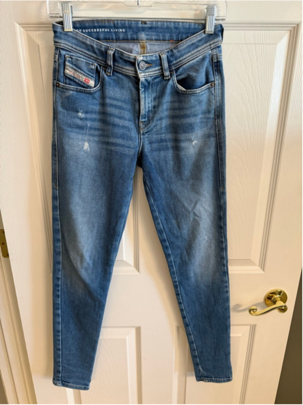 Diesel 2017 Slandy women's super skinny mid-rise jeans size 25/32 color 09E91